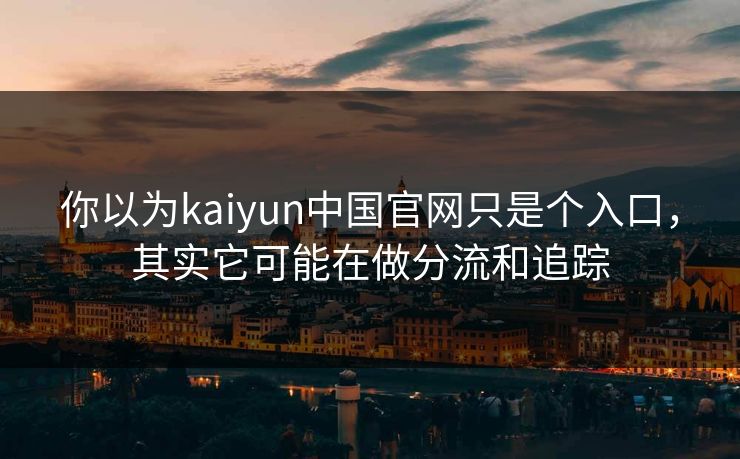 你以为kaiyun中国官网只是个入口，其实它可能在做分流和追踪